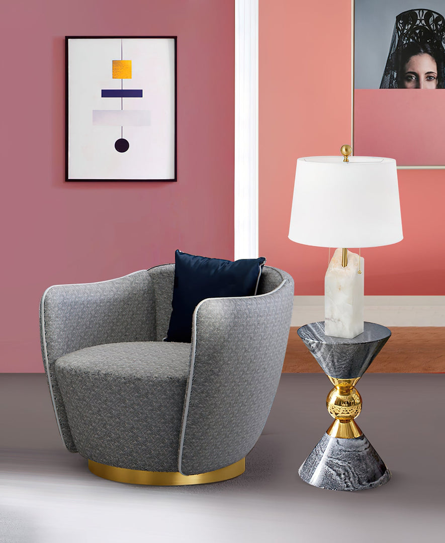 Rohe Alabaster Tischlampe