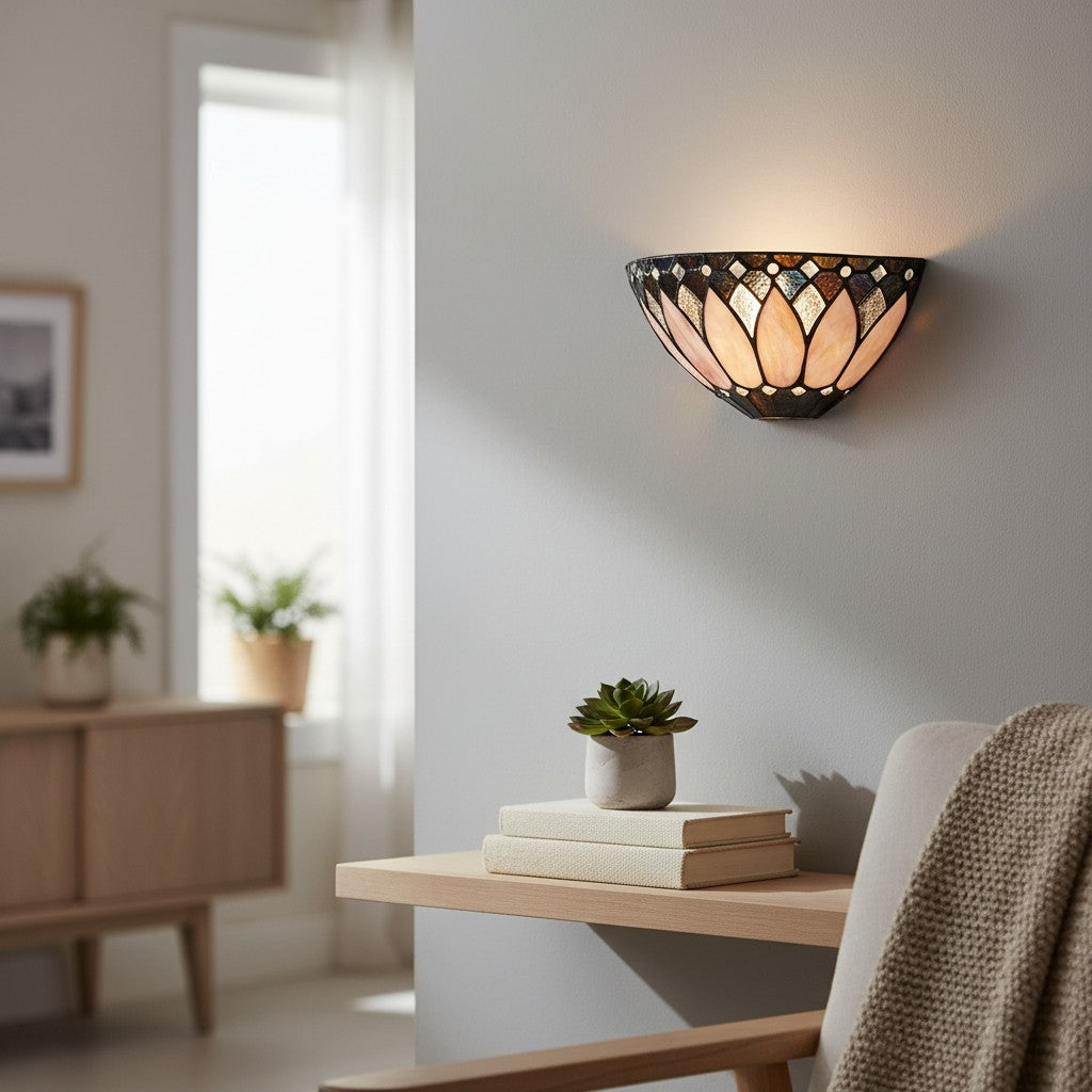 Lámpara de Pared Elegante TF Brooklyn - Aplique de Pared de Vidrio Art Deco para Sala de Estar o Pasillo