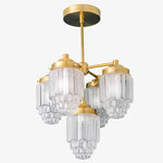Load image into Gallery viewer, Tierlux Glass Chandelier – Vintage Brass Globe Lighting Fixture
