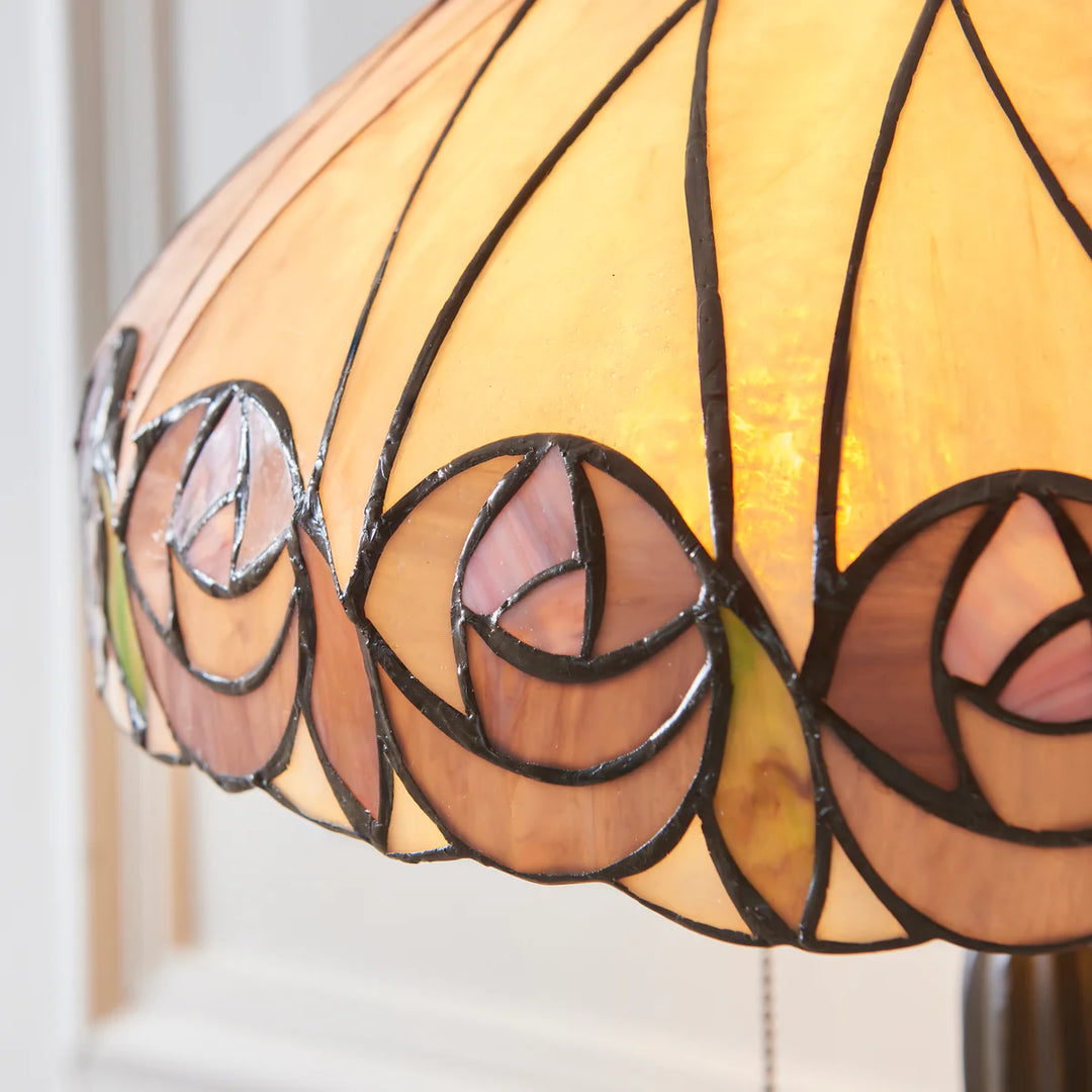 TF Hutchinson Art-Glass Tiffany Style Table Lamp – Handcrafted Design for Home and Office