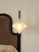 Load image into Gallery viewer, Art Deco Astris Elara Star Pendant Light – Frosted Glass Pendant with Geometric Style
