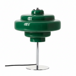 Afbeelding laden in galerijweergave, Koloro Glass Table Lamp - Retro Tiered Design with Chrome Base

