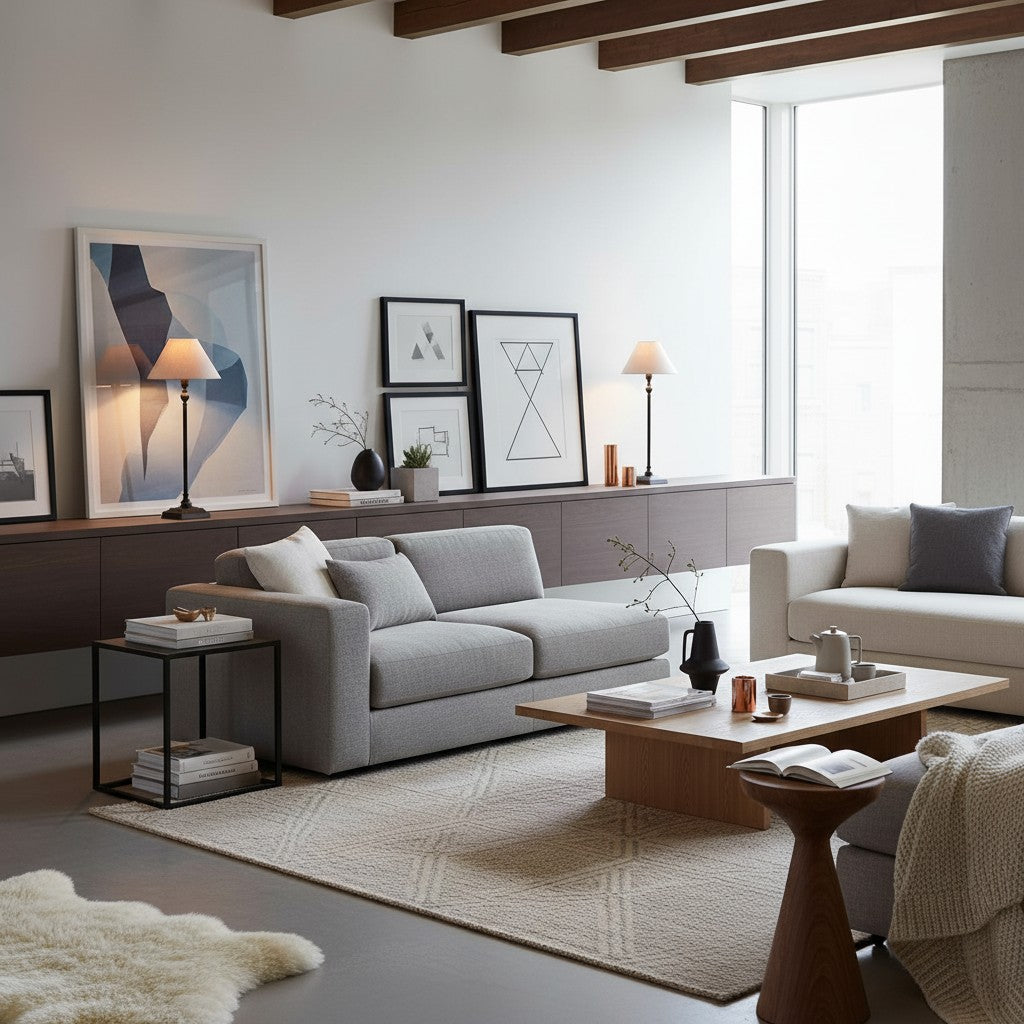 Zevatik Tafellamp met Slanke Stengel en Linnen Kap voor Bedverlichting