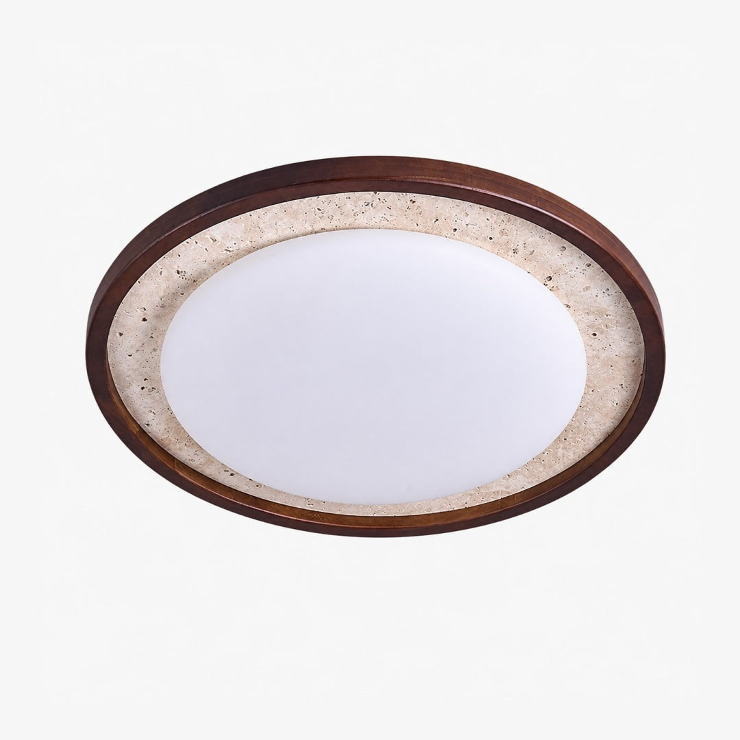 Torvella Round Ceiling Light Sculptural Disc Flush Mount - Modern Natural Bedroom Lighting
