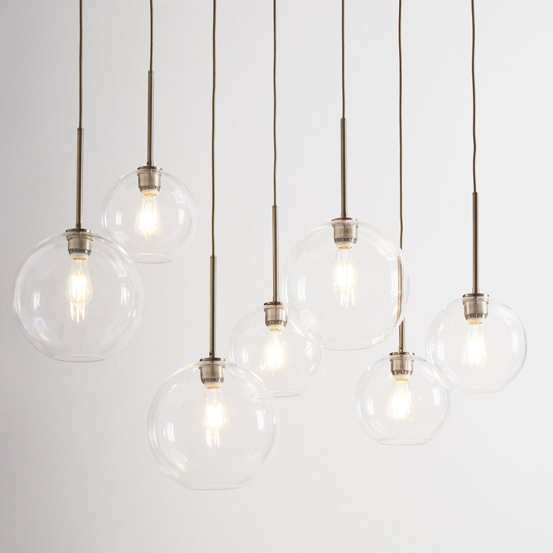 Selvion Elegant 7-Light Globe Chandelier – Glass Pendant Light
