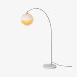 Load image into Gallery viewer, Afterglow Sunset Curved Floor Lamp - Vintage Glass Shade for Bedroom