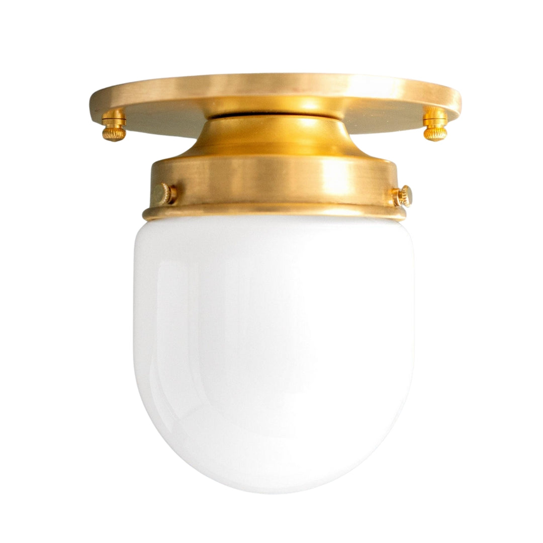 Opalume White Opal Glass Bulb-Globe Flush-Mount Ceiling Light for Entry & Living Room