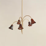 Load image into Gallery viewer, Bellina Modern Romantic Chandelier - Botanical Lily Design with Glass Flowers

