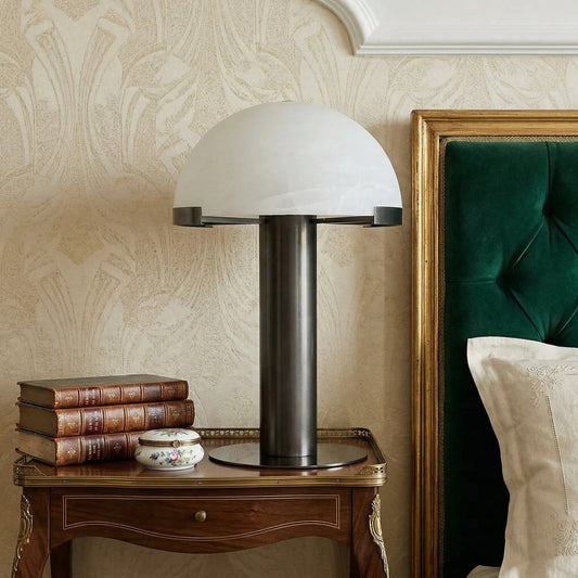 Virelith Lámpara de Mesa Moderna y Contemporánea – Lámpara de Escritorio con Base Metálica Elegante para Dormitorio y Salón