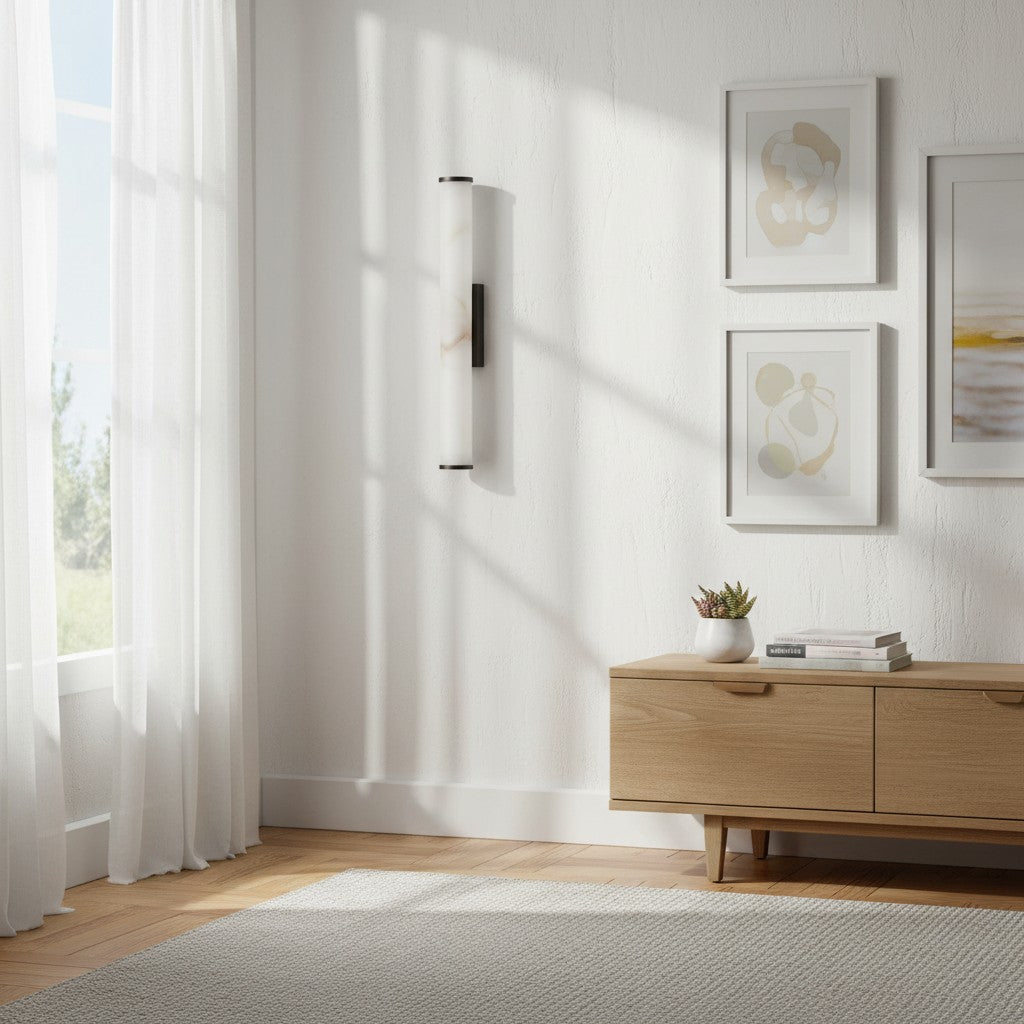 Solaryx Modern Alabaster Wall Lamp - Lighting for Bedroom Living Room