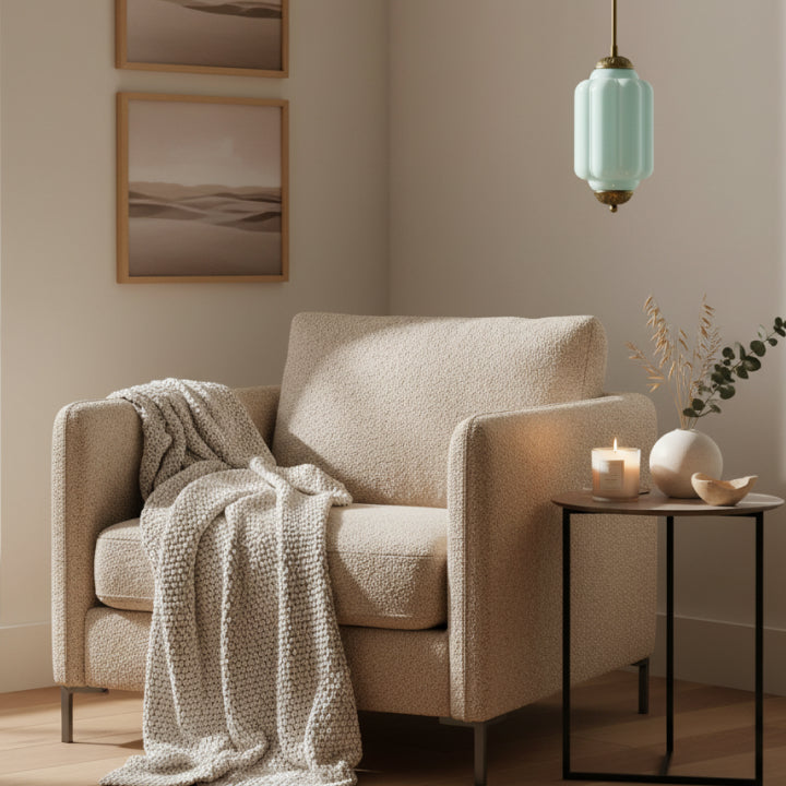 Eloise Vintage Glass Chandelier - Milk Glass Home Accent