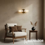 Load image into Gallery viewer, Rivora Ribbed Glass Double Wall Lamp Modern Accent for Hallway &amp; Bathroom
