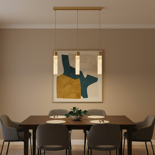 Lámpara Colgante Cilíndrica Minimalista Solaryx - Lámpara de Estilo Moderno para Cocina o Comedor