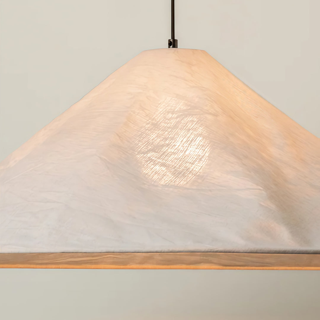 Lámpara colgante de lino plisado texturizado Zalen - Lámpara colgante de estilo tela neutra para dormitorio y sala de estar