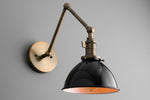 Load image into Gallery viewer, Conique Metal Vintage Industrial Swing Arm Wall Lamp - Adjustable Dome Shade for Study
