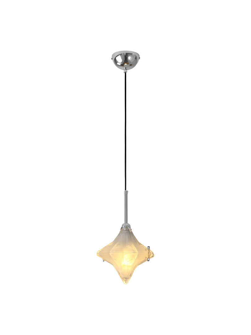 Art Deco Astris Elara Star Pendant Light – Frosted Glass Pendant with Geometric Style