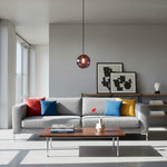 Charger l'image dans la visionneuse de la galerie, Suspension globe en verre et métal Lunorie – Suspension sculptée réglable pour espaces de repas