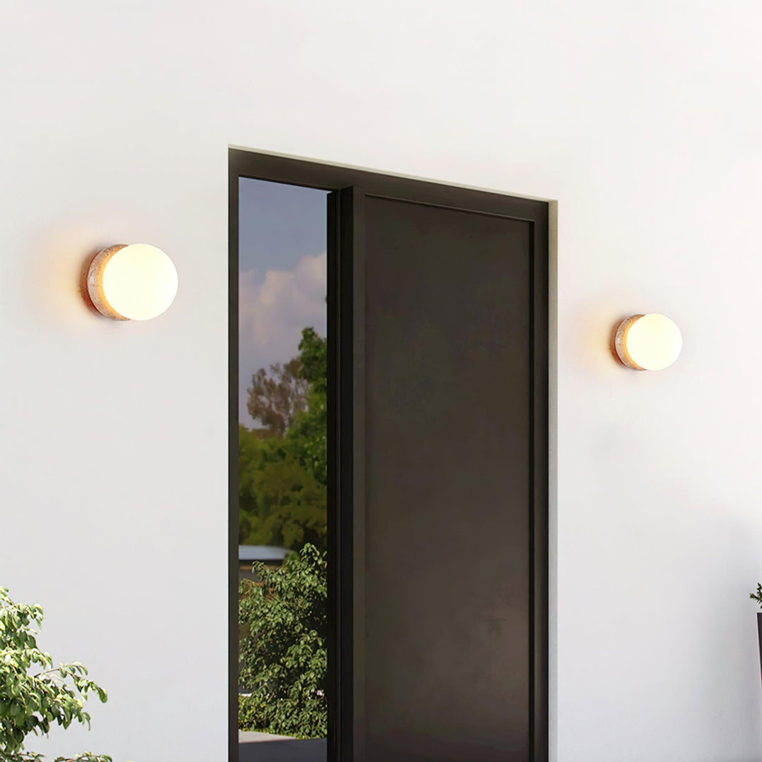 Luz de Pared Exterior de Travertino Asteroide