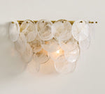Load image into Gallery viewer, Sevra Cascading Glass Disc Wall Sconce - Metal Vintage Brass Finish Lighting

