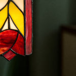 Carica l'immagine nella visualizzazione Galleria, Close view of colored glass and dark joining lines