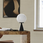 Load image into Gallery viewer, Ulvara Modern Table Lamp - Glass Globe and Tapered Base for Bedroom Glow
