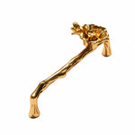 Carica l'immagine nella visualizzazione Galleria, Budding Flower brass cabinet handle with 5.0 in c-c / 12.8 cm c-c mounting