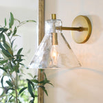 Load image into Gallery viewer, Glavira Recycled Glass Double Sconce - Indoor Brass Wall Lighting
