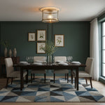 Load image into Gallery viewer, RibGlow Ribbed Glass Flush Ceiling Light – Classic Flush Mount Ceiling Lamp for Living Room or Hallway