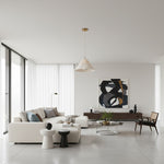 Cargar imagen en el visor de la galería, Lámpara colgante Blossine de lino con borde ondulado - Pantalla en capas y dosel de metal rústico a moderno