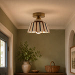 Cargar imagen en el visor de la Galería, Striped ceramic ceiling light in an entry setting
