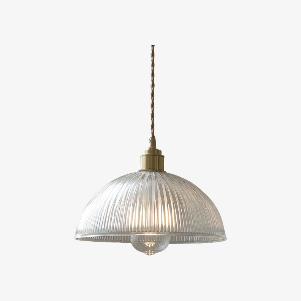 Ribilux Żebrowana Lampa Wisząca - Vintage Szkło i Metal do Kuchni i Jadalni