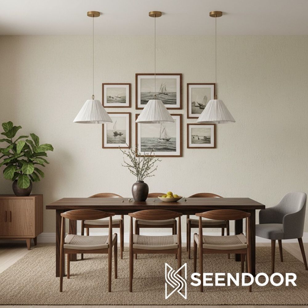 Nordlys Handcrafted Drum Linen Small Lampshade Pendant for Living room