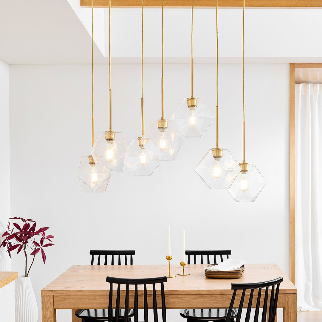 Talvior Luminous Geometric 7-Light Faceted Glass Chandelier