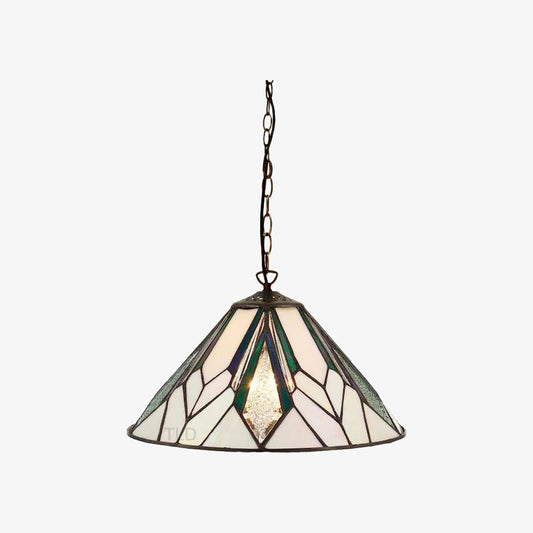 Lámpara Colgante de Techo Tiffany TF Astoria – Diseño Geométrico con Vidrio Abollado para Sala