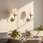 Load image into Gallery viewer, Celia Rustic Botanical Forged Iron Wall Sconce