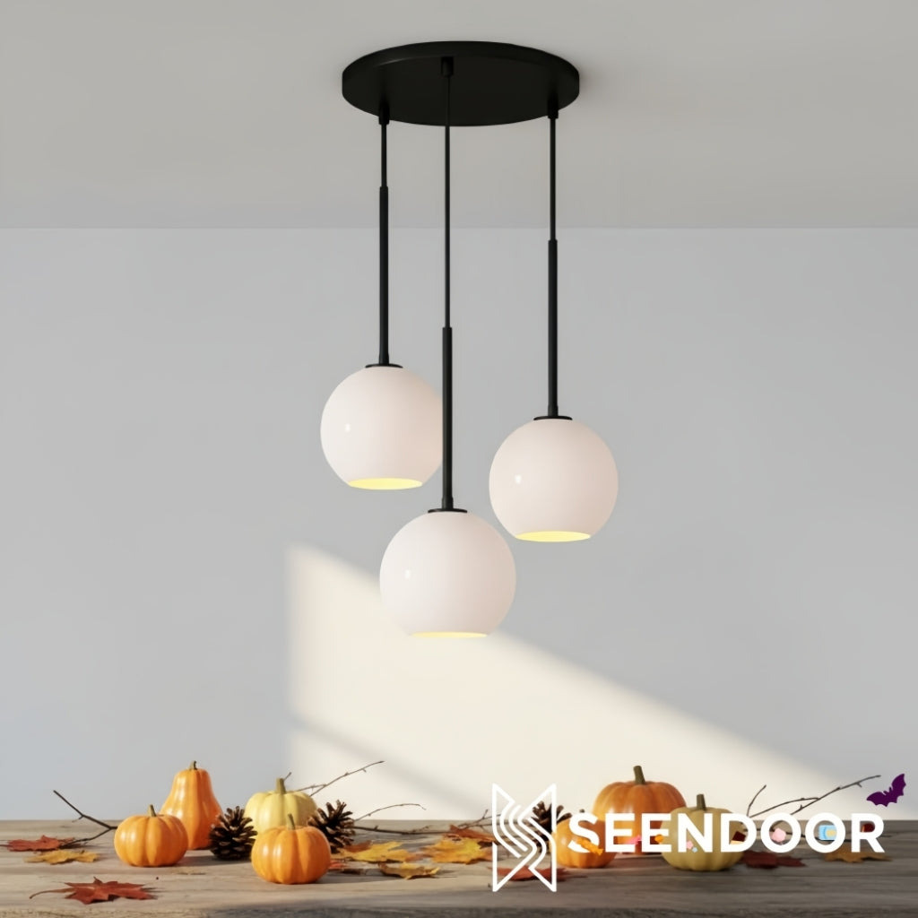 Selvion Asymmetric Glass Ball Chandelier for Dining Room & Living Room