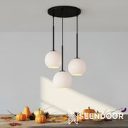 Selvion Asymmetric Glass Ball Chandelier for Dining Room & Living Room