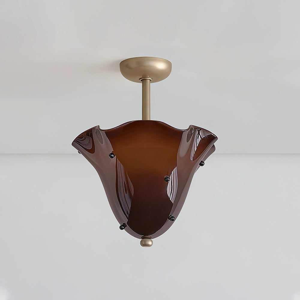 Bellina Decorative Glass Ceiling Light - Modern Sculptural Flush Mount