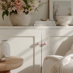 Cargar imagen en el visor de la Galería, Blush pink cabinet knobs on a styled cabinet