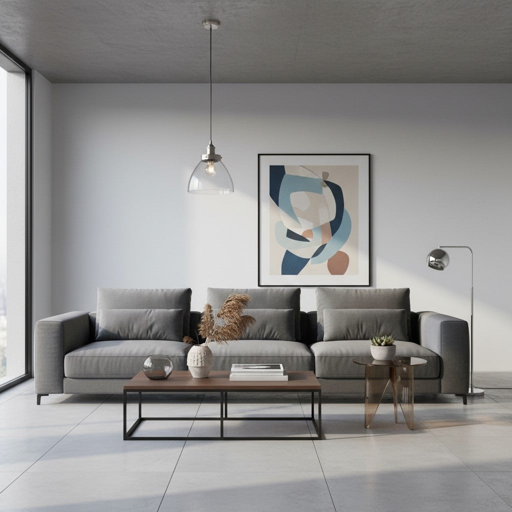 Novera Art Deco koepel verstelbare hoogte glazen kap hanglamp - Woonkamer