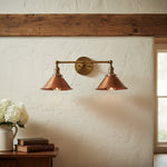 Load image into Gallery viewer, Conique Metal Industrial Wall Sconce with Dual Cone Shades - Vintage Metal Finish
