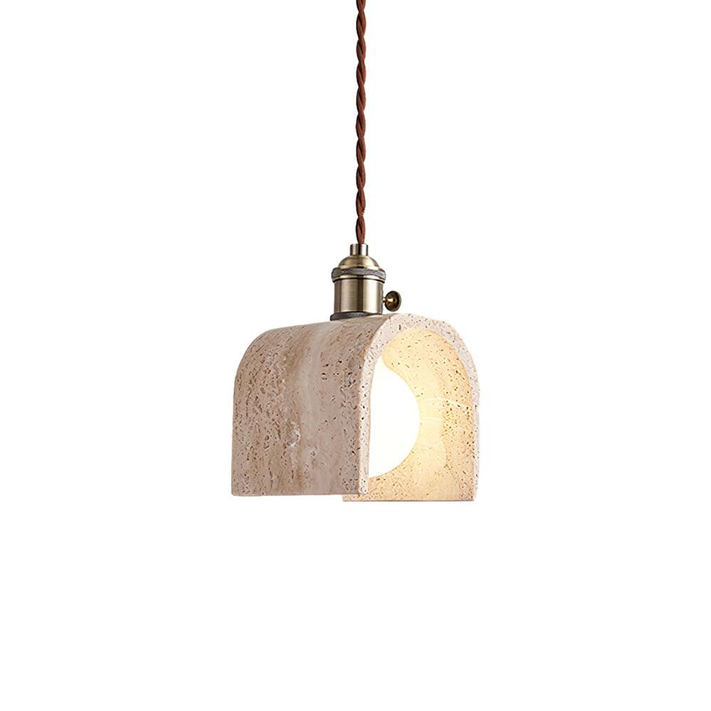 Alagusmo Minimalistyczna Lampa Wisząca z Trawertynu