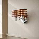 Afbeelding laden in galerijweergave, Bauhaus amber LED wall sconce installed in a minimalist hallway