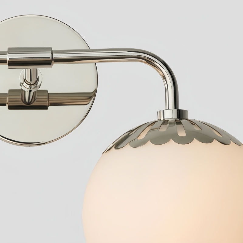 Vinbrea Lampada da Parete con Globo di Vetro - Luce Minimalista con Braccio Curvo per Soggiorno