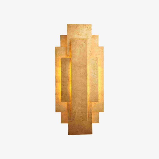 Lámpara de Pared Rectangular Kelsar - Acabados en Oro y Plata para Sala o Dormitorio