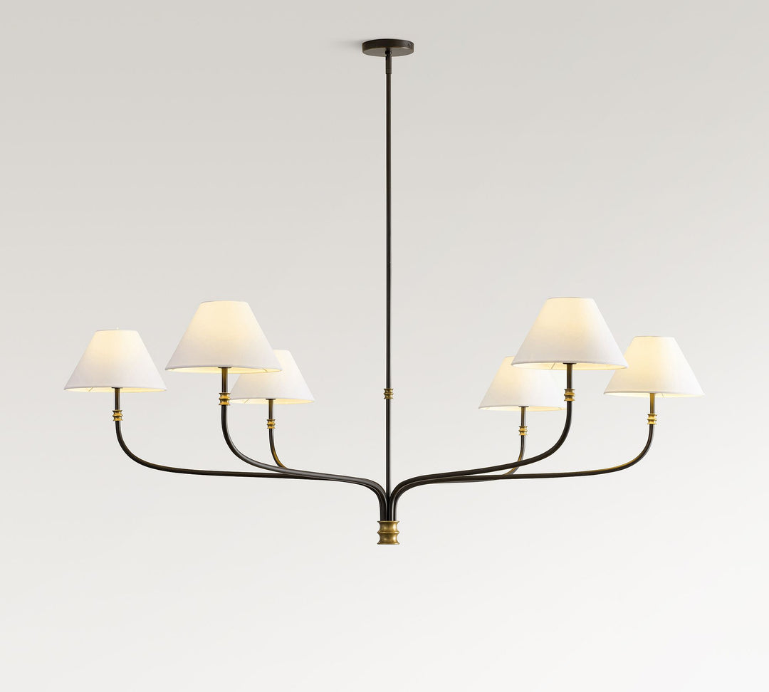 Calin Classic Round Chandelier - Bronze Iron Light for Dining