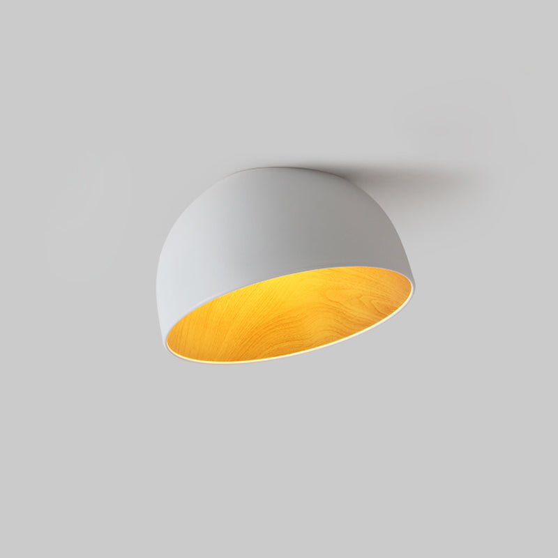 Lampe Plafonnier Duo – Luminaire Moderne en Bois Grain et Métal à Montage Affleurant pour Salon et Chambre