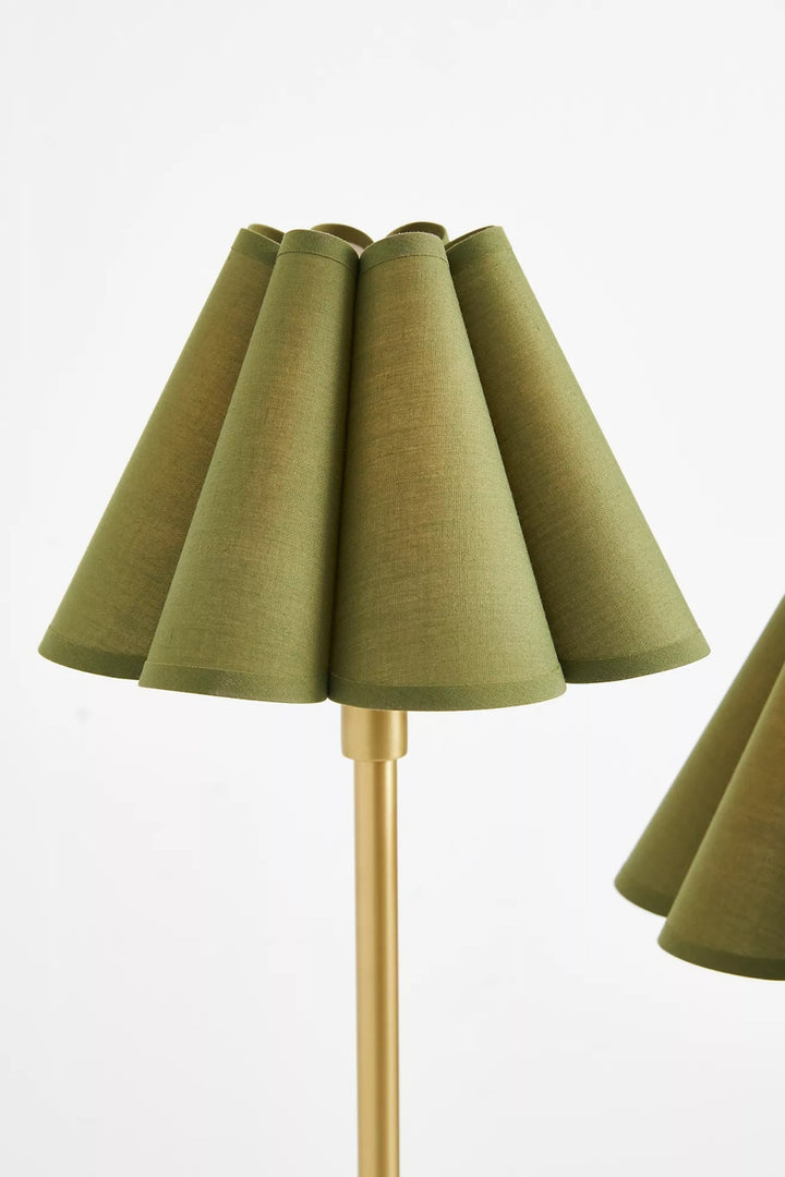 Capirise Gouden Geplooide Lampenkap Vloerlamp - Hedendaagse Metalen Verlichting voor Slaapkamer