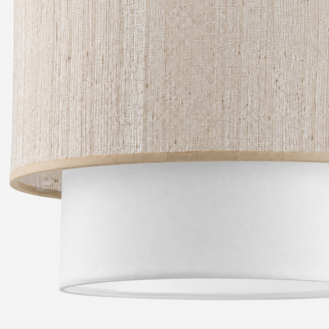 Lampada a sospensione a tamburo in lino Wabi-Sabi