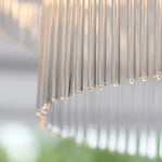 Afbeelding laden in galerijweergave, RibGlow antiek messing 3-licht plafondlamp met helder glas - hal of slaapkamer